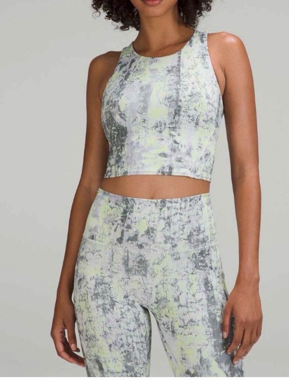 Lululemon Invigorate Training Tank Top Sports Bra Racerback Abstract Print Sz 8